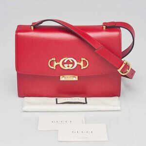 Gucci Red Smooth Calfskin Leather Small Zumi Shoulder Bag